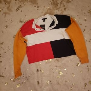 NWT Forever 21 M Color Block Crop Sweater